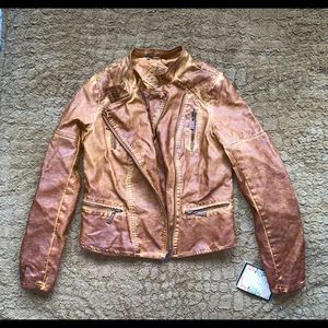 JouJou 100% Vegan Leather Jacket women’s small